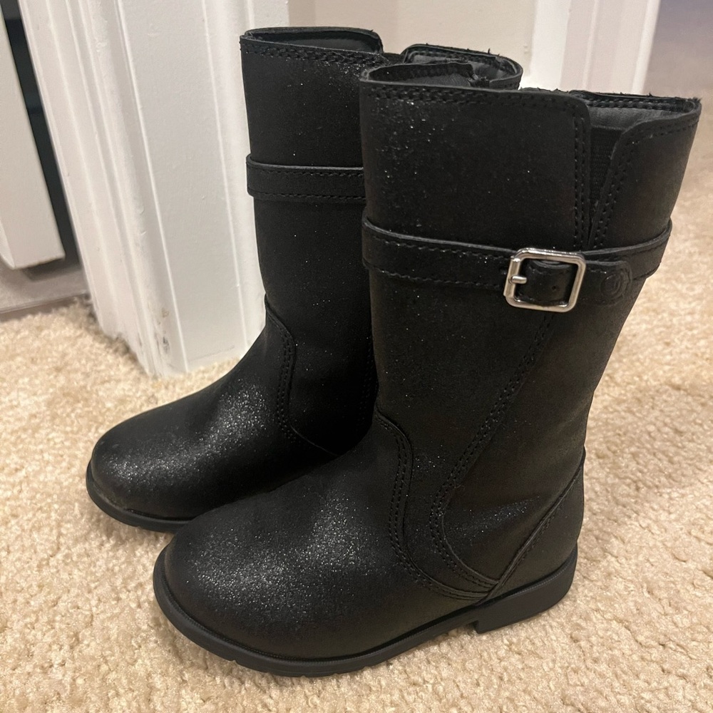 Stride Rite Black Girls' Mid-Calf Buckle Boots